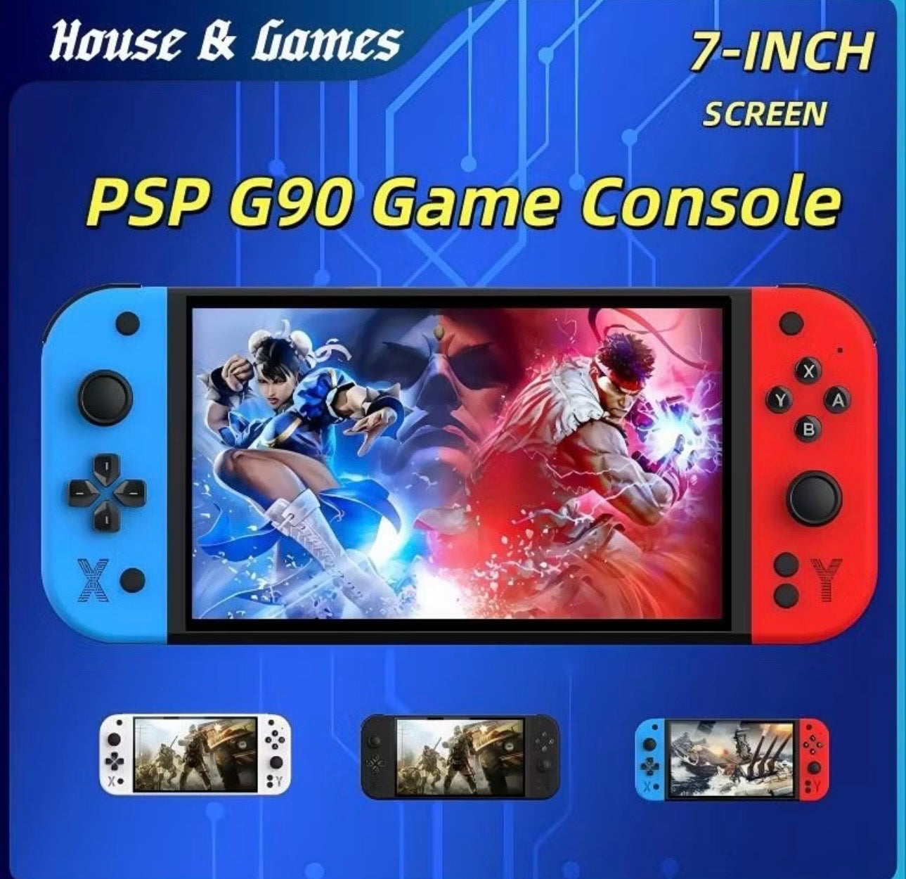 G90 7inch 64GB 4000mAh portable handheld game console arcade high-definition For PSP/PS1 nostalgic retro